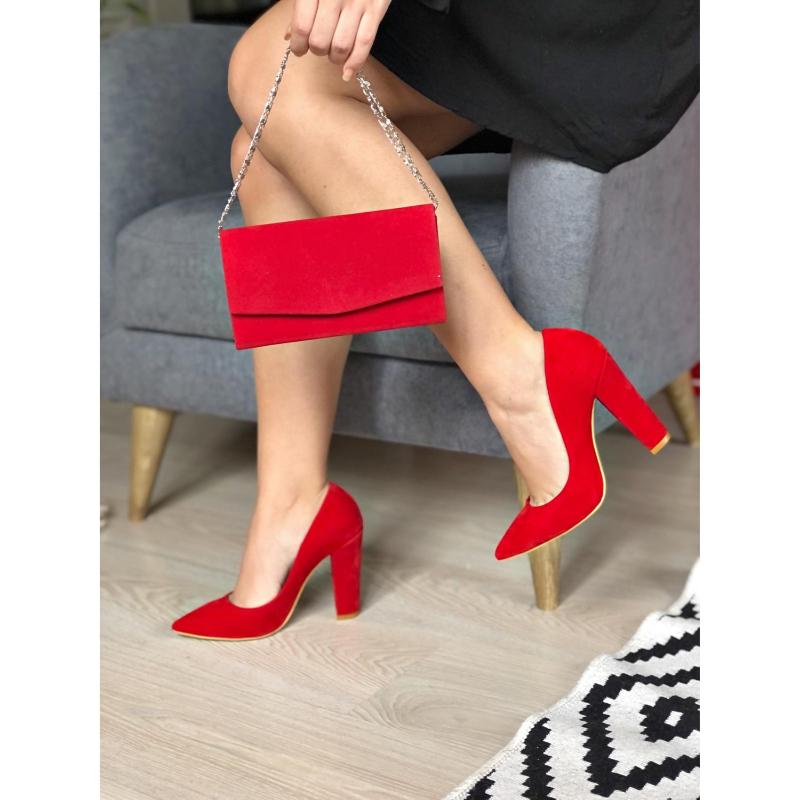Dress Shoes Red Suede Thick Heel Stiletto Season Modern Design High Heels Stylish Look Sexy Women Fashion
Dress Shoes Red Suede Thick Heel Stiletto Season Modern Design High Heels Stylish Look Sexy Women Fashion