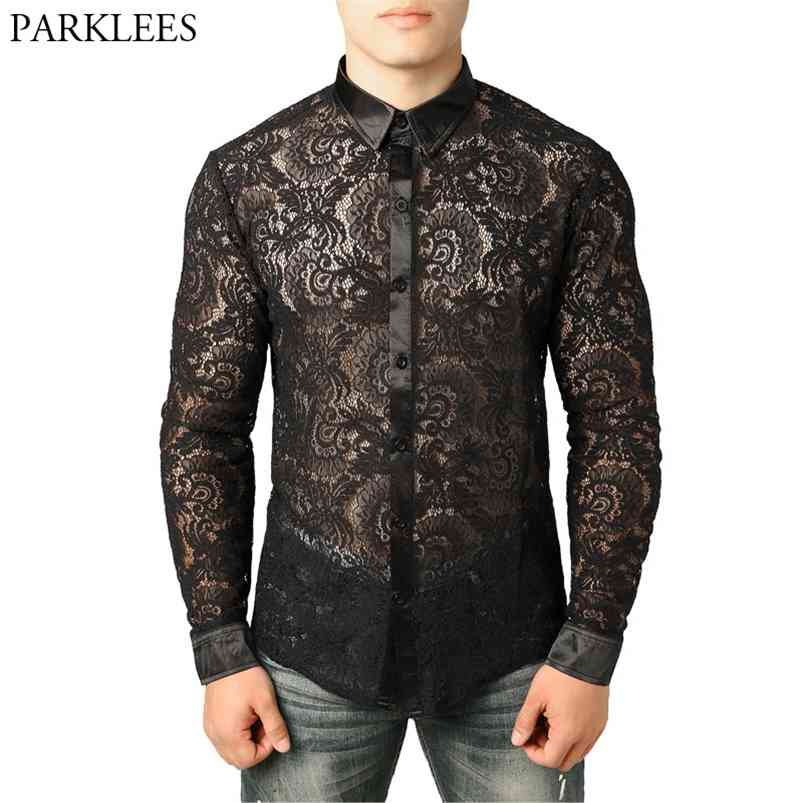 Men's Mesh See Through Fishnet Clubwear Shirts Slim Fit Long Sleeve Sexy Lace Shirt Men Party Event Prom Transparent Chemise 2XL 210721, Pattern 1
Men's Mesh See Through Fishnet Clubwear Shirts Slim Fit Long Sleeve Sexy Lace Shirt Men Party Event Prom Transparent Chemise 2XL 210721, Pattern 1