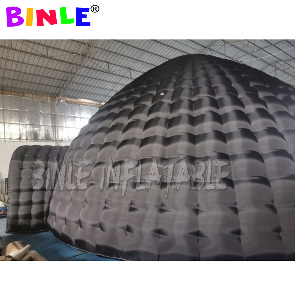 Custom 10m Black Giant inflatable igloo tent,outdoor air dome marquee/ wedding party canopy for sale