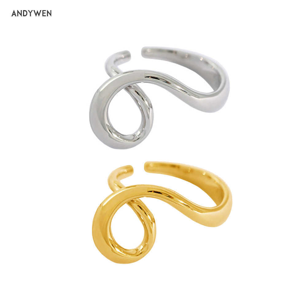 ANDYWEN 925 Sterling Silver Simple Irregular Geometric Cross Resizable Rings Women Adjustable Rock Punk Round Jewelry 210608
ANDYWEN 925 Sterling Silver Simple Irregular Geometric Cross Resizable Rings Women Adjustable Rock Punk Round Jewelry 210608