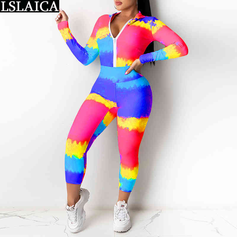 Two Peice Set for Women Hoodied Top&woman Pants Causal Print Piece Sport Fashion Homewear Holiday Ensemble Femme 210520
