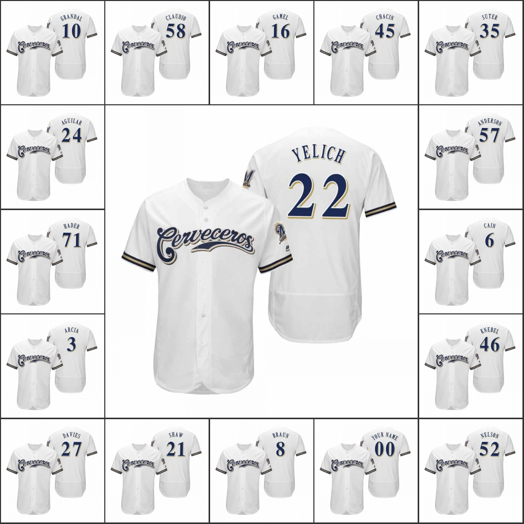 MilwaukeeBrewers Men #22 Christian Yelich 8 Ryan Braun 52 Jimmy Nelson Women Youth Hispanic Heritage Flex Base Custom Jersey
MilwaukeeBrewers Men #22 Christian Yelich 8 Ryan Braun 52 Jimmy Nelson Women Youth Hispanic Heritage Flex Base Custom Jersey
