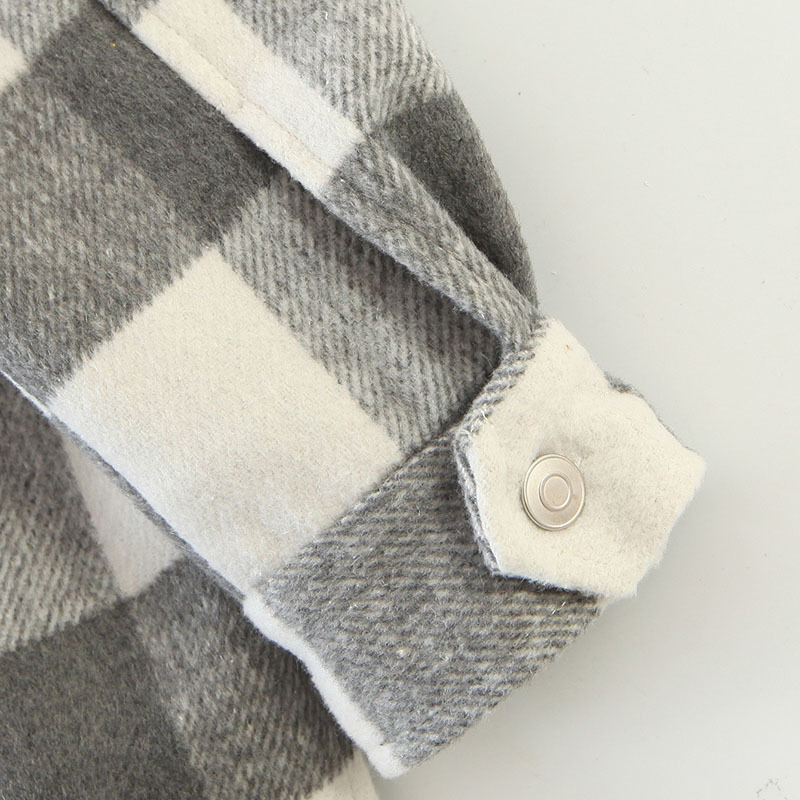 Women Vintage Tweed Plaid Shirt Jacket Long Sleeve Single Breasted Coat With Pockets Turn Down Collar Ladies Jackets 210515