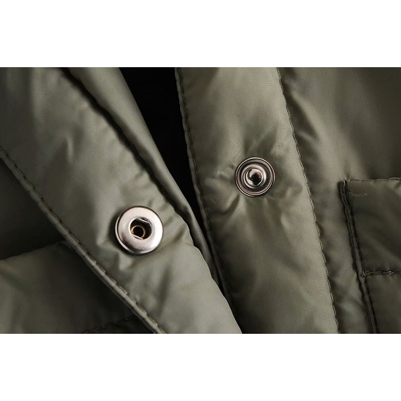 Army Green Women Long Parkas Spring-Autumn Fashion Ladies Waterproof Cotton Padded Jackets Vintage Female Chic Coats Girls 210430