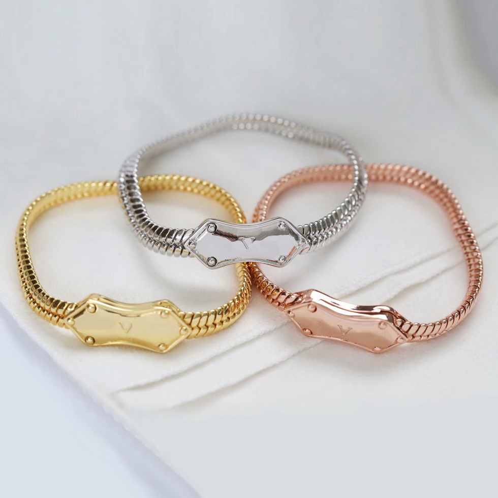 Europe America Style Lady Women Gold/Silver-Colour Hardware Engraved V Initials Four Leaf Flower Nanogram Snake Chain Bracelet M68993, Golden;silver
Europe America Style Lady Women Gold/Silver-Colour Hardware Engraved V Initials Four Leaf Flower Nanogram Snake Chain Bracelet M68993, Golden;silver