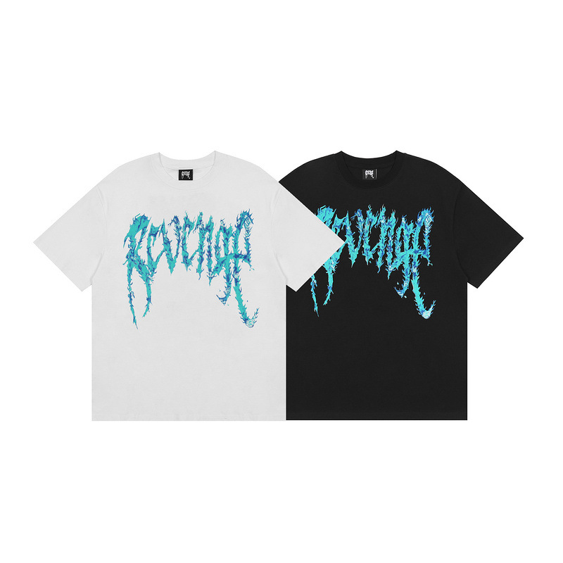 21ss Revenge blue flame short-sleeved T shirts European and American high street couple shirt, White;black
21ss Revenge blue flame short-sleeved T shirts European and American high street couple shirt, White;black