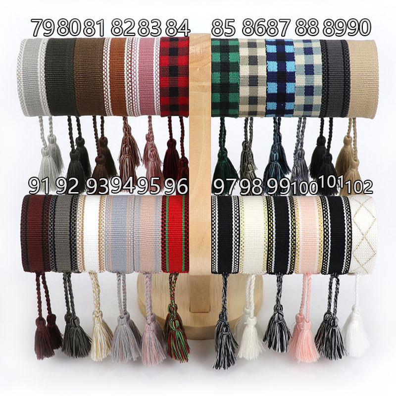 2021 Newest Cotton woven Letter Embroidery tassel bangle Lace-up Bracelet Adjustable Festival bracelets braided hand rope Wedding Jewelry
2021 Newest Cotton woven Letter Embroidery tassel bangle Lace-up Bracelet Adjustable Festival bracelets braided hand rope Wedding Jewelry