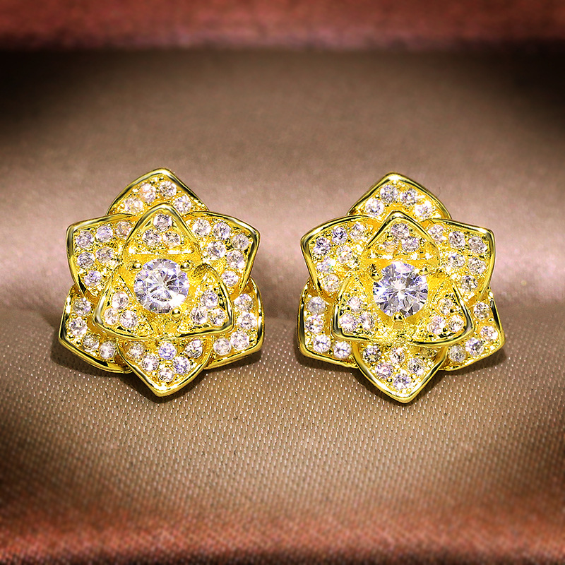 14K Gold White Dimond Erring for Women Fine Nturl 925 Jewelry Gemstone Bizuteri Bijoux Femme Orecchini Stud Errings от DHgate WW