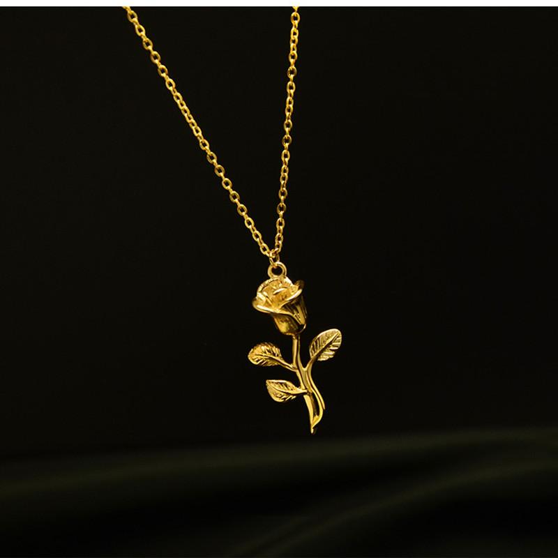 Vintage Gold Plated Stainless Steel Metal Rose Flower Necklaces For Woman Chains Jewelry On The Neck Pendant Necklace Gift
Vintage Gold Plated Stainless Steel Metal Rose Flower Necklaces For Woman Chains Jewelry On The Neck Pendant Necklace Gift