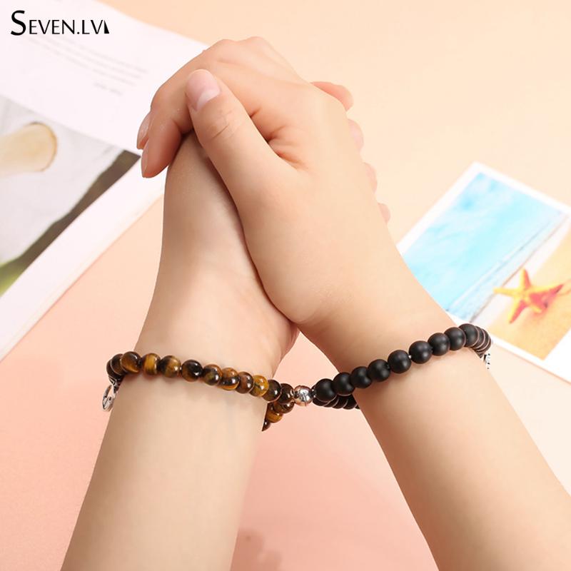 Charm Bracelets 2pcs / Set Magnet Attracts Couple Bracelet 8mm Natural Stone Beaded Jewelry Elastic Love Gifts For Women And Men, Golden;silver
Charm Bracelets 2pcs / Set Magnet Attracts Couple Bracelet 8mm Natural Stone Beaded Jewelry Elastic Love Gifts For Women And Men, Golden;silver
