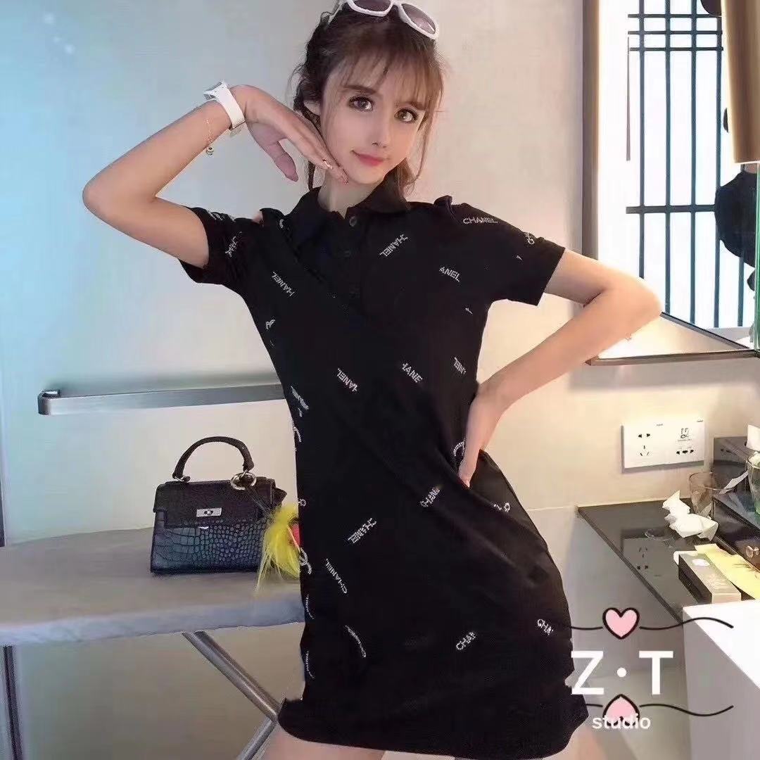 High-quality summer 21 women's dress Polo collar, diamond, slim temperament ladies, Black;gray
High-quality summer 21 women's dress Polo collar, diamond, slim temperament ladies, Black;gray