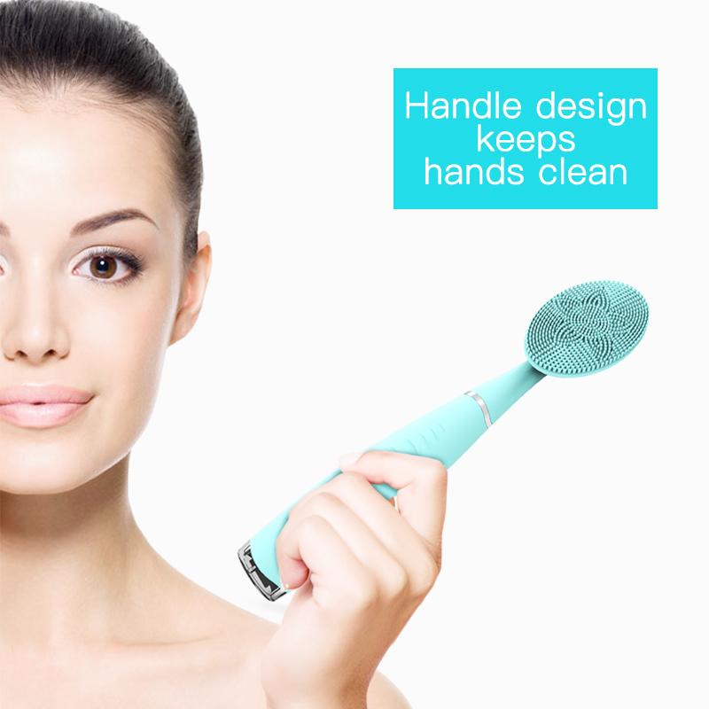 Portable New Facial Cleansing Brushes Face silicone Brush Face Cleaner Device Spa Skin Care Massage Beauty Machine charging pink blue