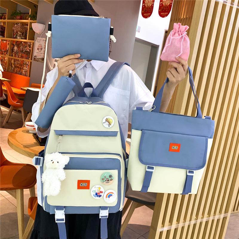 School Bags 5 Pcs Sets Backpack Canvas For Teenager Girls Women Cute College Student Girl Boy Bag, Black
School Bags 5 Pcs Sets Backpack Canvas For Teenager Girls Women Cute College Student Girl Boy Bag, Black