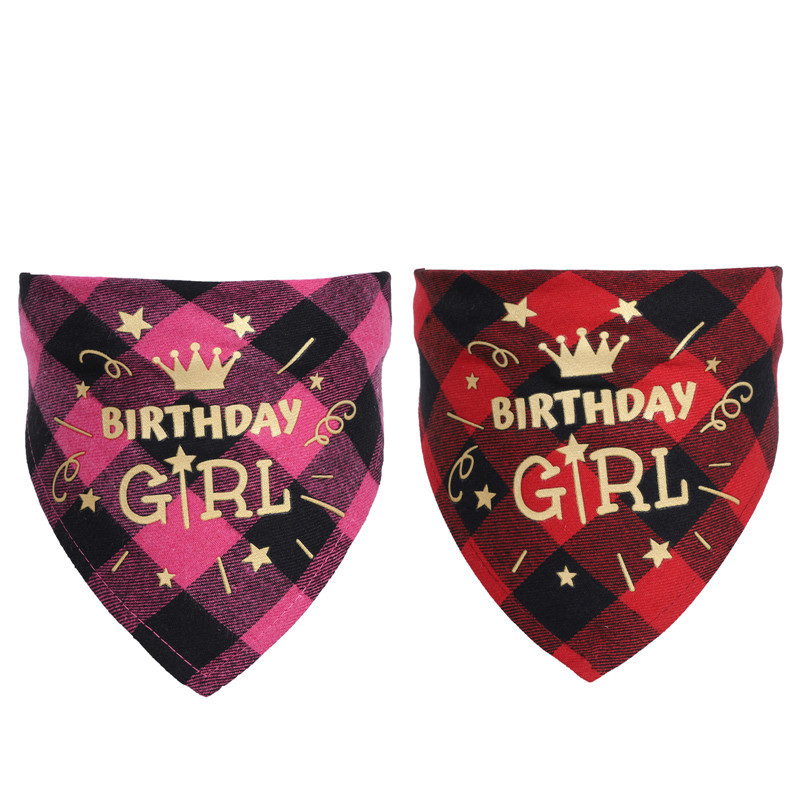 Cat Dog Bandana Bibs Happy Birthday Bandanas Dog Scarfs Triangle Bibs Adjustable Pet Neckerchief Pet Accessories