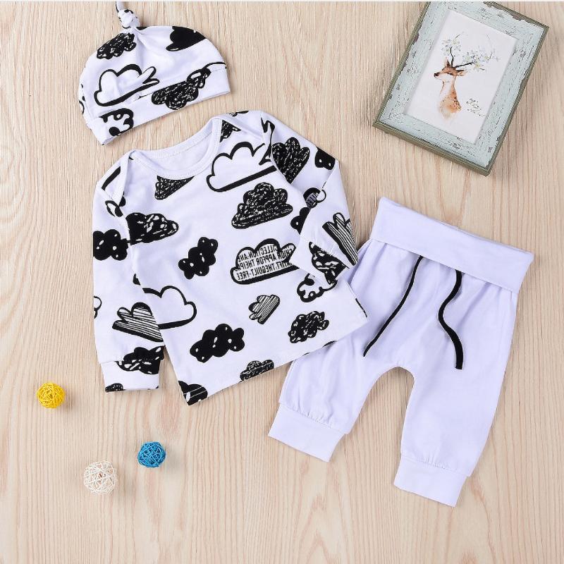 Clothing Sets Infant Baby Suit Born Boys Clothes Toddler 3PCS Set Cartoon Pattern Bodysuits Long Sleeve+Pant+Hat For 0M-24M, White
Clothing Sets Infant Baby Suit Born Boys Clothes Toddler 3PCS Set Cartoon Pattern Bodysuits Long Sleeve+Pant+Hat For 0M-24M, White