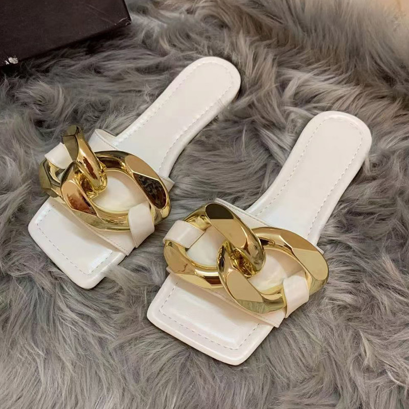 Bott And JW Co Branded Slippers Designer Women Big Gold Chain Genuine Leather Slides Calfskin Sandals Low Heel Flat Slipper Luxurys Designers Shoes High Quality, Beige
Bott And JW Co Branded Slippers Designer Women Big Gold Chain Genuine Leather Slides Calfskin Sandals Low Heel Flat Slipper Luxurys Designers Shoes High Quality, Beige