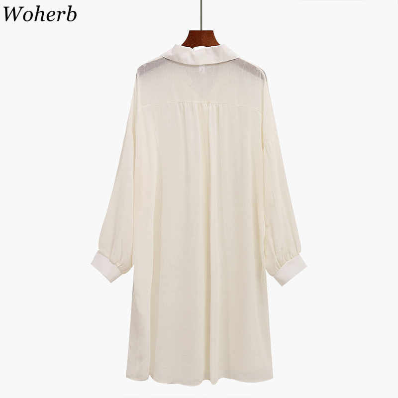 Sunscreen Shirt Women Summer Thin Chiffon Tops Korean Fashion Long Blouses Loose See Through Blusas Mujer 4j297 210519