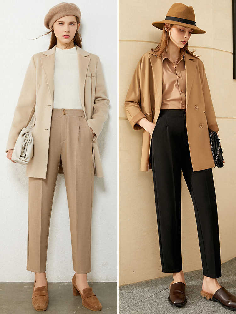 Minimalism Autumn Winter Causal Women's Pants Fashion High Waist OLstyle Ankel-length Female 12030431 210527