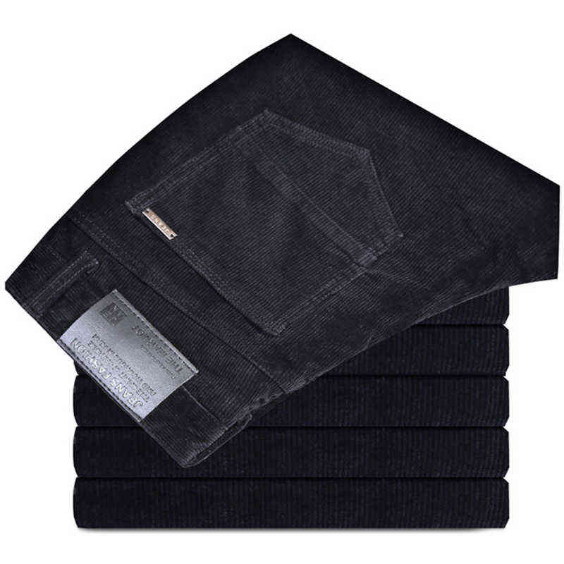 High Quality Autumn and Winter Male Business Men's Trousers Straight Corduroy Pants Breathable Casual Pants 211112
