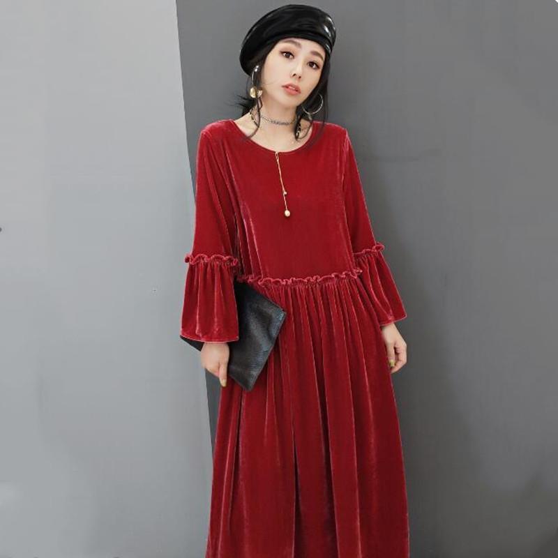 womens dresses spring butterfly sleeve elegant pleated ruffles velour dress,plus size 5xl 6xl fashion autunm velvet party dress vestidos, Black;gray
womens dresses spring butterfly sleeve elegant pleated ruffles velour dress,plus size 5xl 6xl fashion autunm velvet party dress vestidos, Black;gray