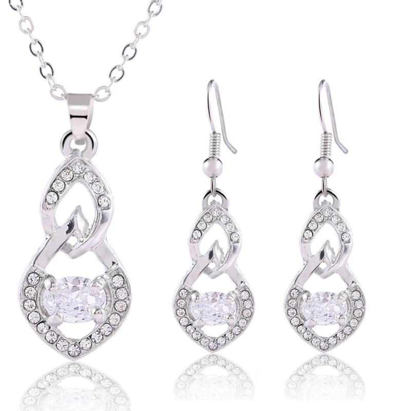 Earrings & Necklace Austrian Crystal Jewelry Silver Plated Gourd Pendant Fashion Sets For Women 2021 Valentine's Day Gift, As pic
Earrings & Necklace Austrian Crystal Jewelry Silver Plated Gourd Pendant Fashion Sets For Women 2021 Valentine's Day Gift, As pic