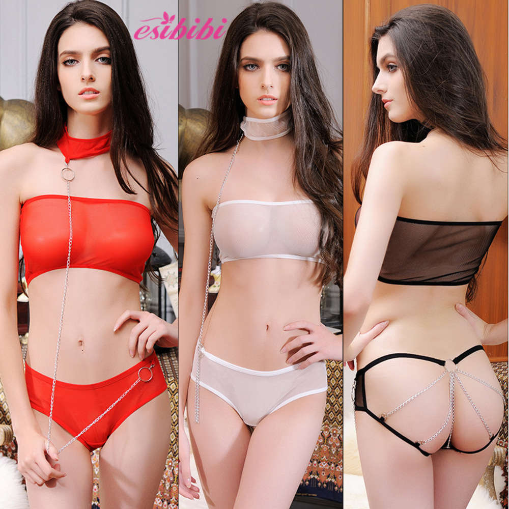 Esibibi sexy underwear, bra, buttocks, perspective, open set, chain temptation, three-point a389, Black;white
Esibibi sexy underwear, bra, buttocks, perspective, open set, chain temptation, three-point a389, Black;white