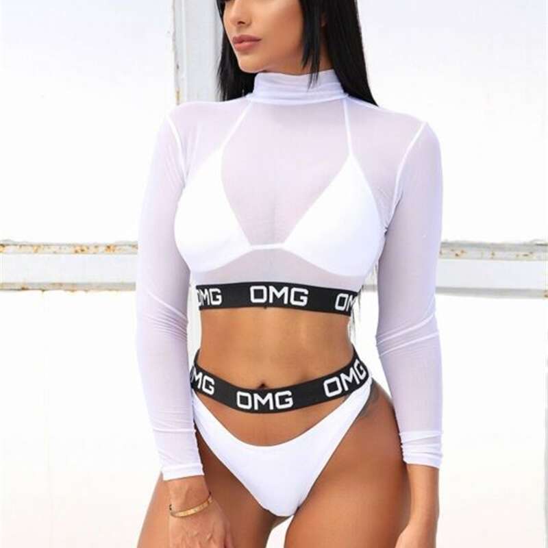 3PCS Mesh vest 2019 Sexy Women Bikini Set Swimwear Bathing Beachwear Swimsuit Swimming Costumes, White;black
3PCS Mesh vest 2019 Sexy Women Bikini Set Swimwear Bathing Beachwear Swimsuit Swimming Costumes, White;black