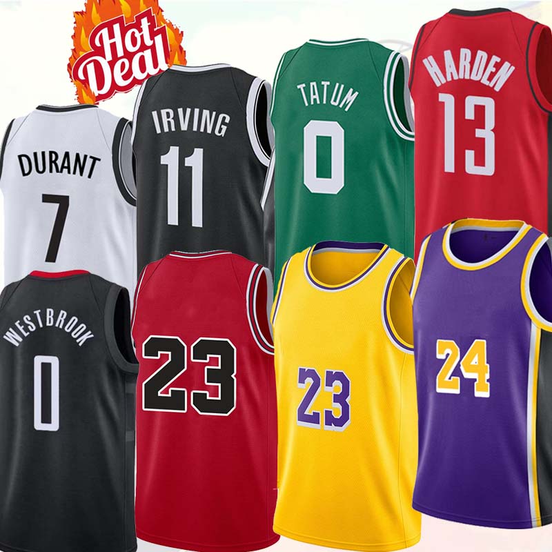 7 Durant 11 Irving Basketball Jerseys 13 Harden basketball Jersey 3 wade 22 Butler 0 Westbrook 0 Tatum 23 Maillot de basket