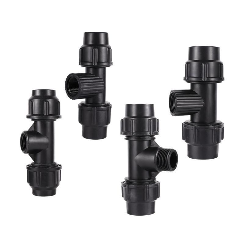 

Watering Equipments Black 1/2" 3/4" 1" Thread To 20/25/32mm HDPE Pipe Connector PE PVC Irrigation Tube Tee 3-Way Conversion Locked Joint, 1i2 to 20mm