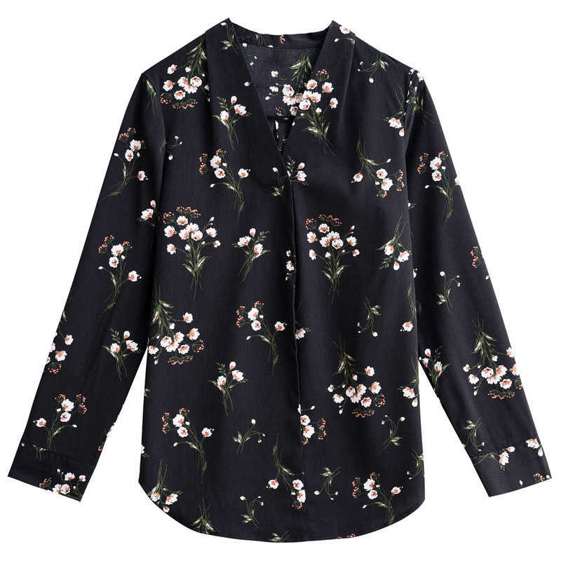 Fashion Womens Clothing Casual V-neck Floral Print Chiffon Blouse Long Sleeve Women Shirts Womens Tops And Blouses B762 210602, Black
Fashion Womens Clothing Casual V-neck Floral Print Chiffon Blouse Long Sleeve Women Shirts Womens Tops And Blouses B762 210602, Black
