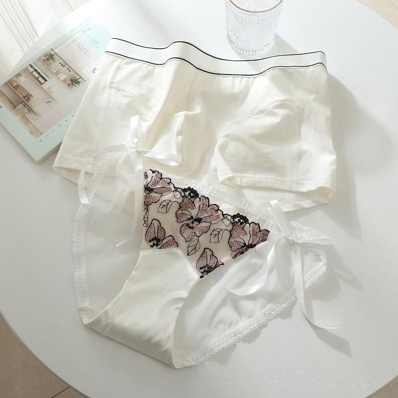 Underpants RS689 White Black Couples Panties Sexy Cotton Men's Underwear Embroidered Lace Ladies Briefs, Black;white
Underpants RS689 White Black Couples Panties Sexy Cotton Men's Underwear Embroidered Lace Ladies Briefs, Black;white