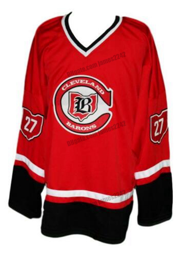Custom Retro Meloche #27 Cleveland Barons Hockey Jersey Stitched Red Size S-4XL Any Name And Number Top Quality Jerseys
Custom Retro Meloche #27 Cleveland Barons Hockey Jersey Stitched Red Size S-4XL Any Name And Number Top Quality Jerseys
