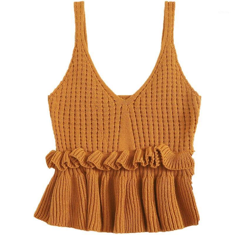 Camisoles & Tanks Women' Casual Knit Crop Top Fashion Sexy Sleeveless Ruffle Hem V Neck Peplum Streetwear Camisole Summer 2021 Female Tee, Wine
Camisoles & Tanks Women' Casual Knit Crop Top Fashion Sexy Sleeveless Ruffle Hem V Neck Peplum Streetwear Camisole Summer 2021 Female Tee, Wine