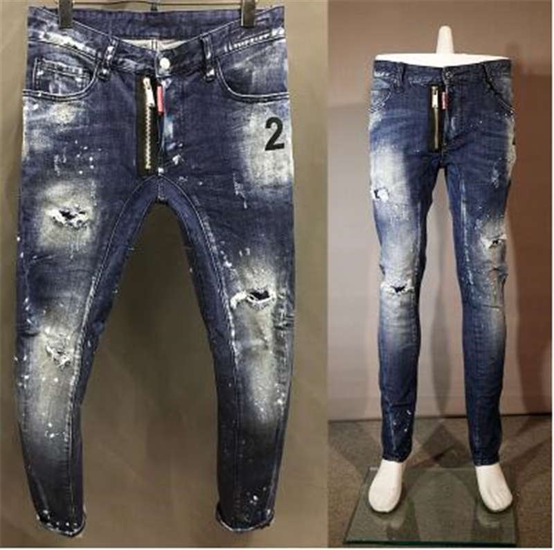 Mens jeans designer Ripped Skinny Trousers Motorcycle Moto biker hole Slim Men's Fashion Brand Denim pants Hip hop D2 a1637 ds quared2 ds quared 2 d sq, Image display 9
Mens jeans designer Ripped Skinny Trousers Motorcycle Moto biker hole Slim Men's Fashion Brand Denim pants Hip hop D2 a1637 ds quared2 ds quared 2 d sq, Image display 9
