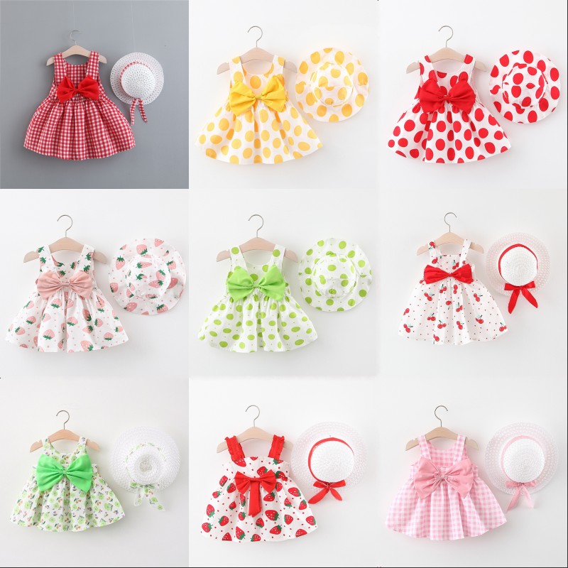 Summer Newborn Baby Clothing Sets Infant Girl Clothes Korean Cute Print Sleeveless Beach Plaid Strawberry Dress Sunhat Princess Dresses 20220226 H1, Design mix
Summer Newborn Baby Clothing Sets Infant Girl Clothes Korean Cute Print Sleeveless Beach Plaid Strawberry Dress Sunhat Princess Dresses 20220226 H1, Design mix