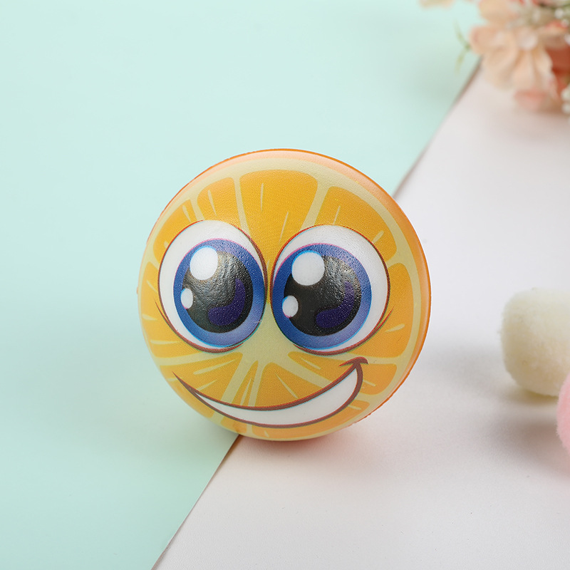 Fruit Face PU Foam Ball Kindergarten Baby Toy Balls Anti Stress Ball Squeeze Toys Stress Relief Decompression Toys Anxiety Reliever