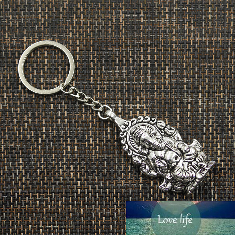 New Fashion Keychain 62x32mm Ganesha Buddha Elephant Pendants DIY Men Jewelry Car Key Chain Ring Holder Souvenir For Gift Factory price expert design 