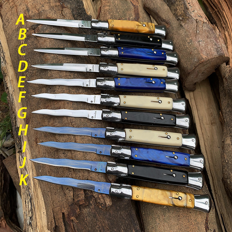 9 Inch Italian mafia Tactical Automatic Knife 440c Satin Single Blade Alloy Handle Camping hunting Pocket knives
9 Inch Italian mafia Tactical Automatic Knife 440c Satin Single Blade Alloy Handle Camping hunting Pocket knives