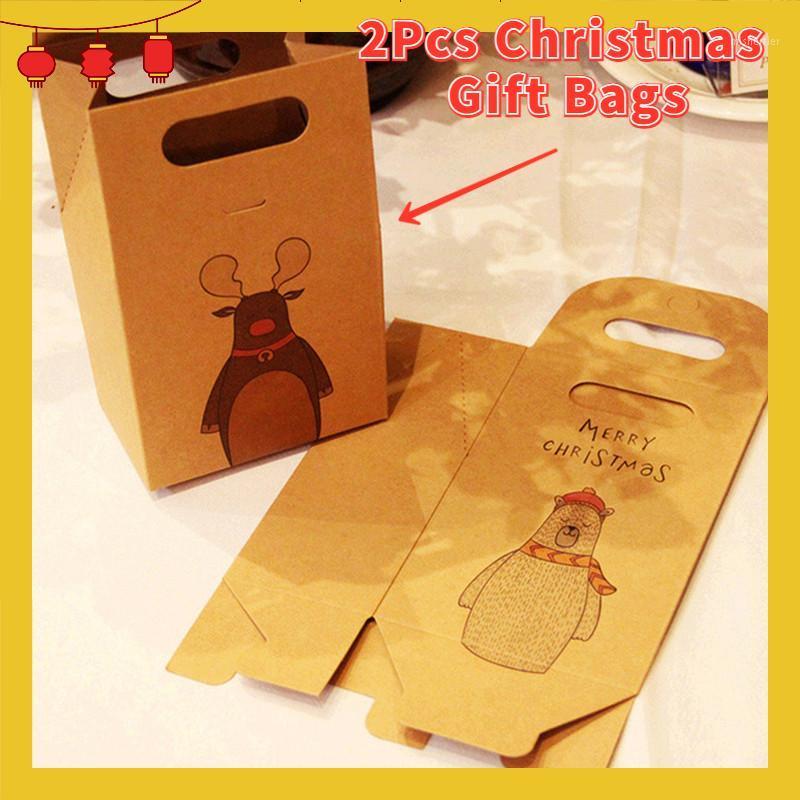 Gift Wrap 2Pcs Christmas Bags Packaging Kraft Paper Bag With Handles For Xmas Party Supplies Handbags Candy Cookies Decor
Gift Wrap 2Pcs Christmas Bags Packaging Kraft Paper Bag With Handles For Xmas Party Supplies Handbags Candy Cookies Decor