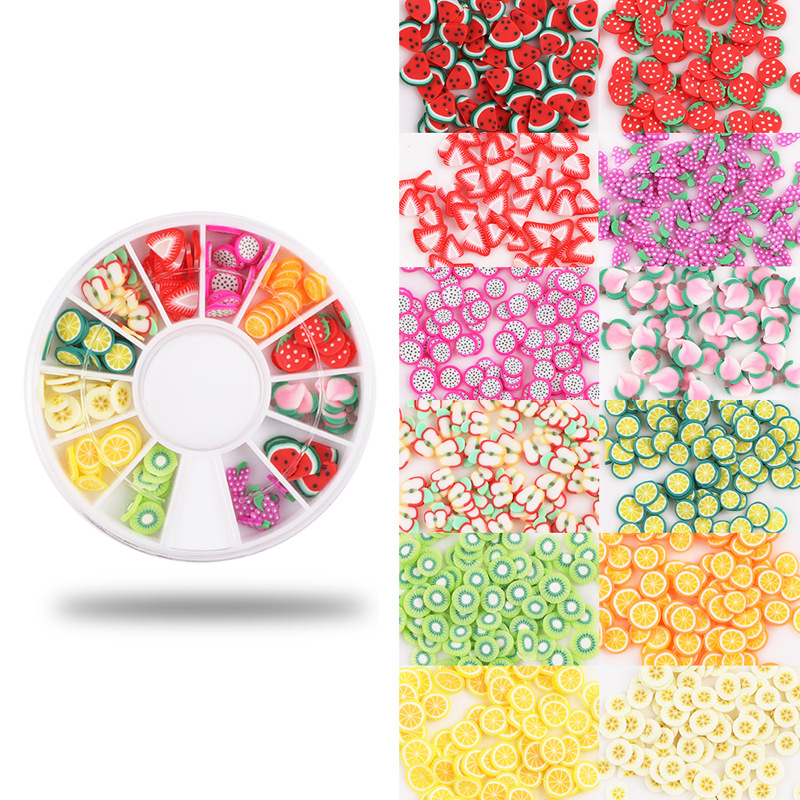 2021 Fashion Nails DIY Fruits Sequin Decorations 3D Polymer Clay Tiny Fimo Fruit slices Wheel Nail Art Designs, Silver;gold
2021 Fashion Nails DIY Fruits Sequin Decorations 3D Polymer Clay Tiny Fimo Fruit slices Wheel Nail Art Designs, Silver;gold
