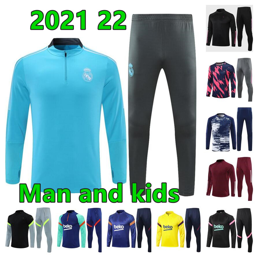 2021 22 Men + kids real madrid tracksuit soccer 2022 football training suit chandal jogging
2021 22 Men + kids real madrid tracksuit soccer 2022 football training suit chandal jogging