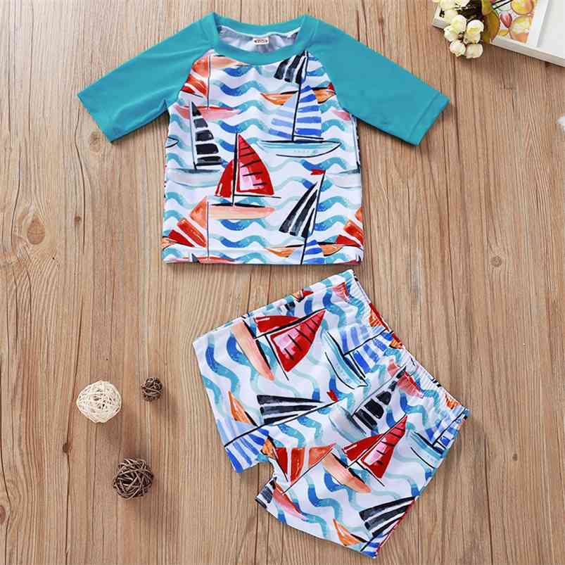 Summer Children Sets Casual Long Sleeve Print Beach Sailboat T-shirt Style Shorts Cute 2Pcs Girls Clothes 1-5T 210629, Blue
Summer Children Sets Casual Long Sleeve Print Beach Sailboat T-shirt Style Shorts Cute 2Pcs Girls Clothes 1-5T 210629, Blue