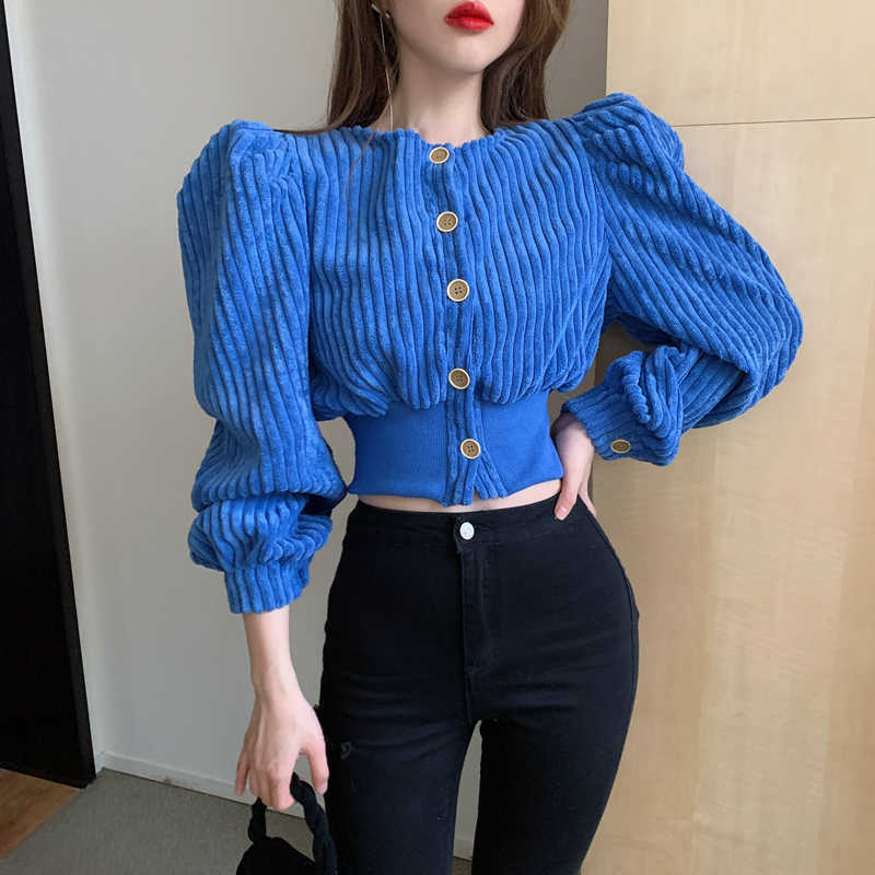 Spring Women Fashion Solid Color Corduroy Round Neck Single Breasted Long Puff Sleeve Casual Slim Short Jacket Coat Female 210526, Rose
Spring Women Fashion Solid Color Corduroy Round Neck Single Breasted Long Puff Sleeve Casual Slim Short Jacket Coat Female 210526, Rose