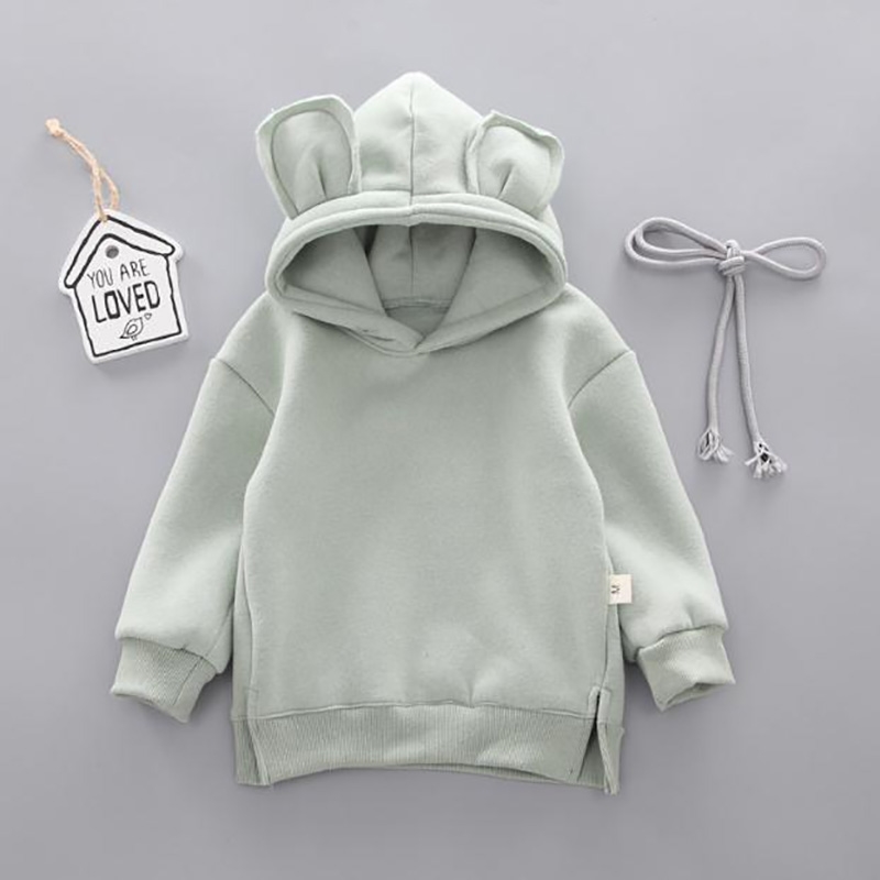 Baby coat Toddler Kids Boy clothes Hooded Cartoon 3D Ear Hoodie Sweatshirt Winter Girl Warm Tops Clothes 0-3Y 210515