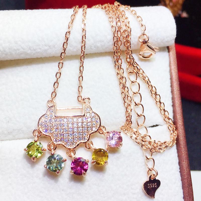 Other Natural Real Colorful Tourmaline Lucky Style Necklace With Pendant 0.25ct*5pcs Gemstone 925 Sterling Silver Fine Jewelry X21859
Other Natural Real Colorful Tourmaline Lucky Style Necklace With Pendant 0.25ct*5pcs Gemstone 925 Sterling Silver Fine Jewelry X21859