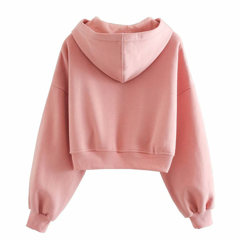 Pink Korean Round Neck Long Sleeve Zipper Chic Female Coat Korean Harajuku Fashion Casual Sports Loose Women's Jacket Tops 210507