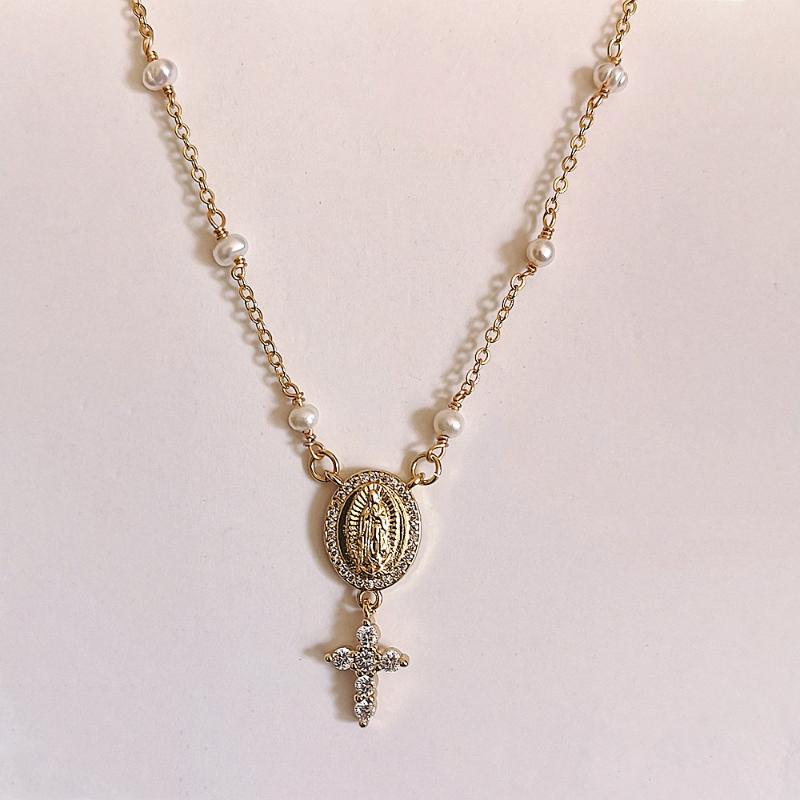 Chains Promotion! CZ Virgin Of Guadalupe With Freshwater Pearl Necklace For Women & Gift
Chains Promotion! CZ Virgin Of Guadalupe With Freshwater Pearl Necklace For Women & Gift