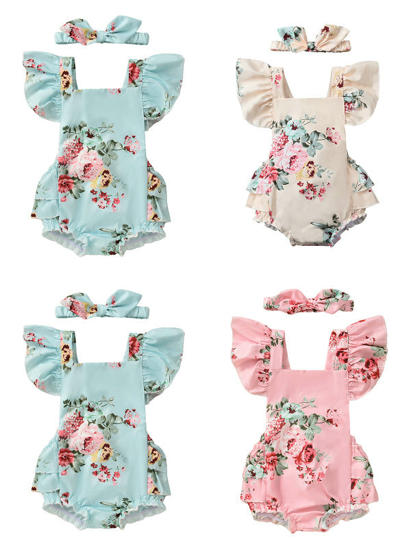 Retail/wholesale baby girls floral romper with bow headband 3 colors newborn infant kids fly sleeve princess one-piece onesies Jumpsuit chil, Blue
Retail/wholesale baby girls floral romper with bow headband 3 colors newborn infant kids fly sleeve princess one-piece onesies Jumpsuit chil, Blue