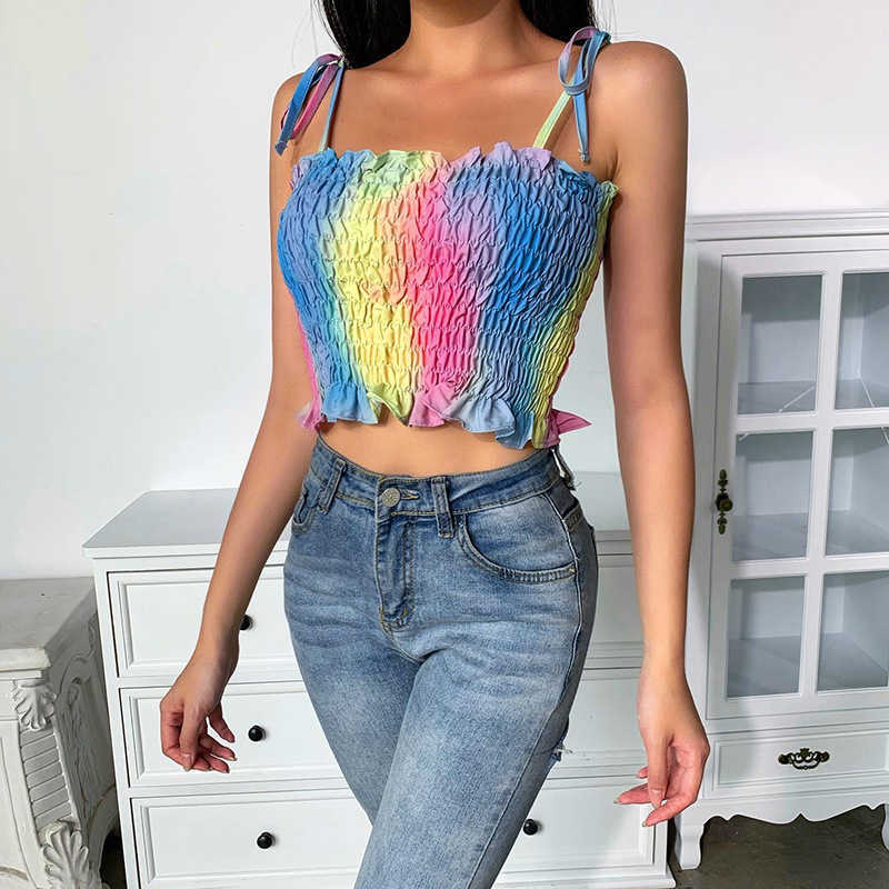 Summer Tops For Women Shoulder Sexy Brat Shirt Sales Corset Crop Top Clothes Camisole Halter Fashion Short Neck Femme 210625