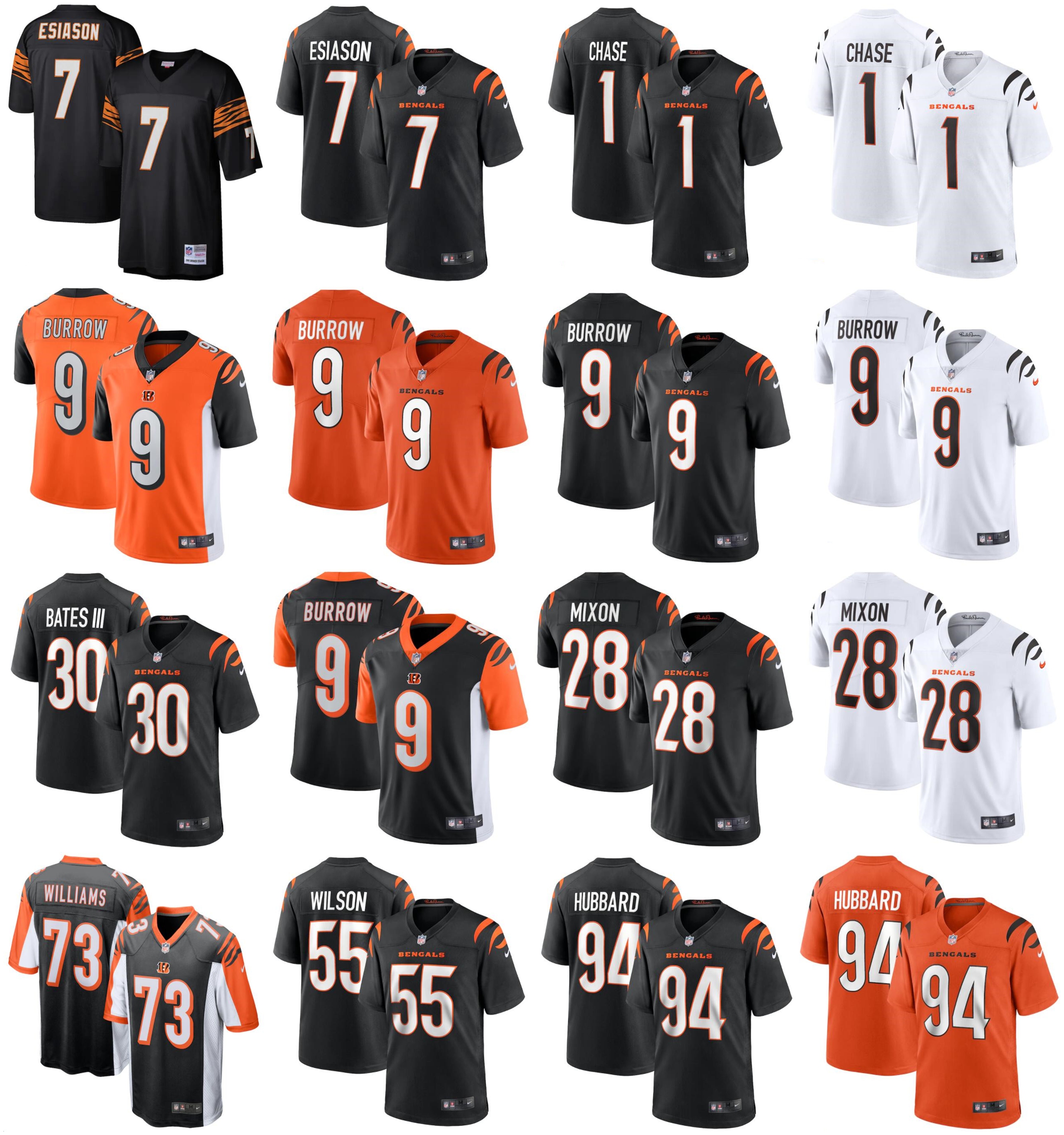 NIKE NFL jersey 2021 American Football Jerseys Cincinnati Bengals Joe 9 Burrow Boomer 7 Esiason Ja'Marr 1 Chase Logan 55 Wilson Jonah 7, Black;red
NIKE NFL jersey 2021 American Football Jerseys Cincinnati Bengals Joe 9 Burrow Boomer 7 Esiason Ja'Marr 1 Chase Logan 55 Wilson Jonah 7, Black;red